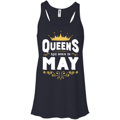 Queens Are Born In May-T-Shirt & Hoodie-Women's Flowy Racerback Tank-Midnight