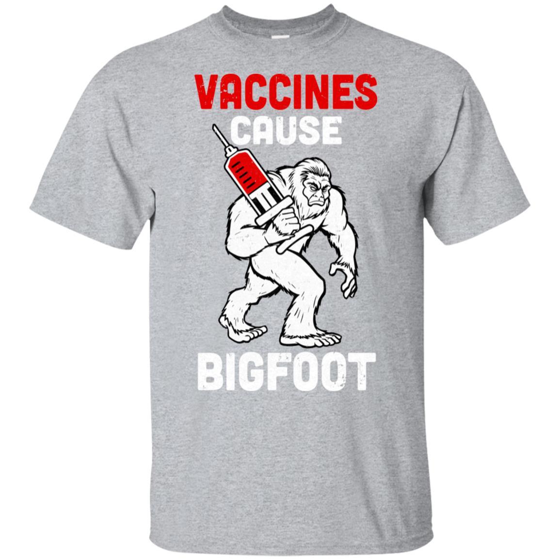 Vaccination Supporter Vaccines Cause Bigfoot-T-Shirt & Hoodie-Classic T-Shirt-Sport Grey
