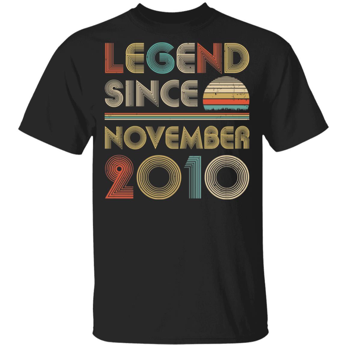 Legend Since November 2010 Vintage 11th Birthday Gifts Youth-Youth Shirt-Youth T-Shirt-Black