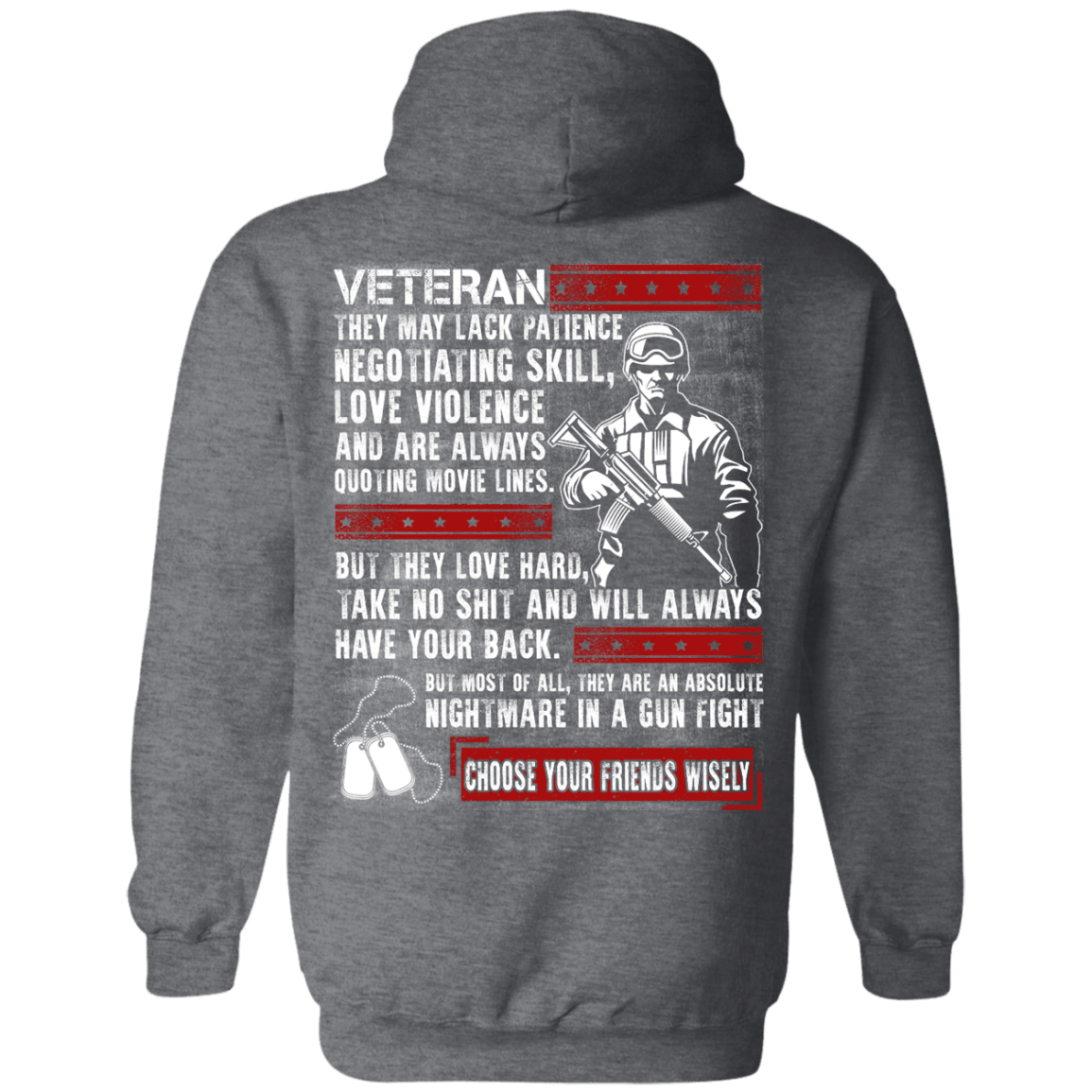 Veteran They May Lack Patience-T-Shirt & Hoodie-Pullover Hoodie-Dark Heather