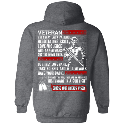 Veteran They May Lack Patience-T-Shirt & Hoodie-Pullover Hoodie-Dark Heather