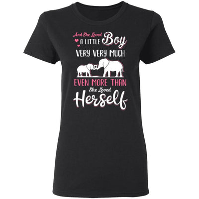 And She Loved A Little Boy Very Very Much Mom Gifts-T-Shirt & Hoodie-Women's T-Shirt-Black