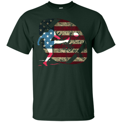 Kicker Football America Flag-T-Shirt & Hoodie-Classic T-Shirt-Forest Green