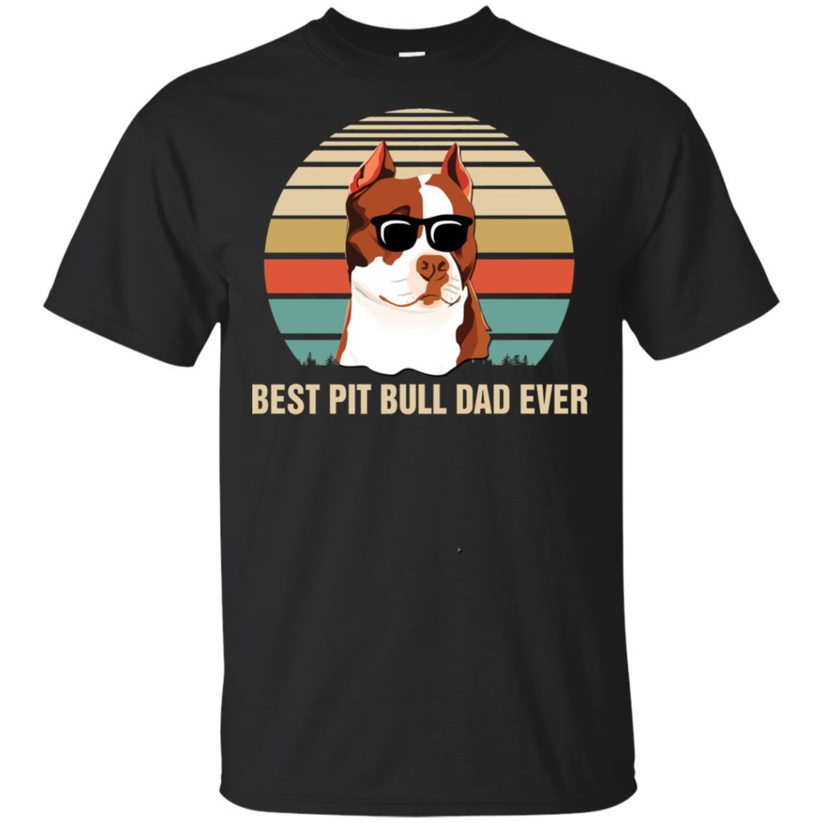 Vintage Pitbull Dad Gifts Best Pit bull Dad Ever-T-Shirt & Hoodie-Classic T-Shirt-Black