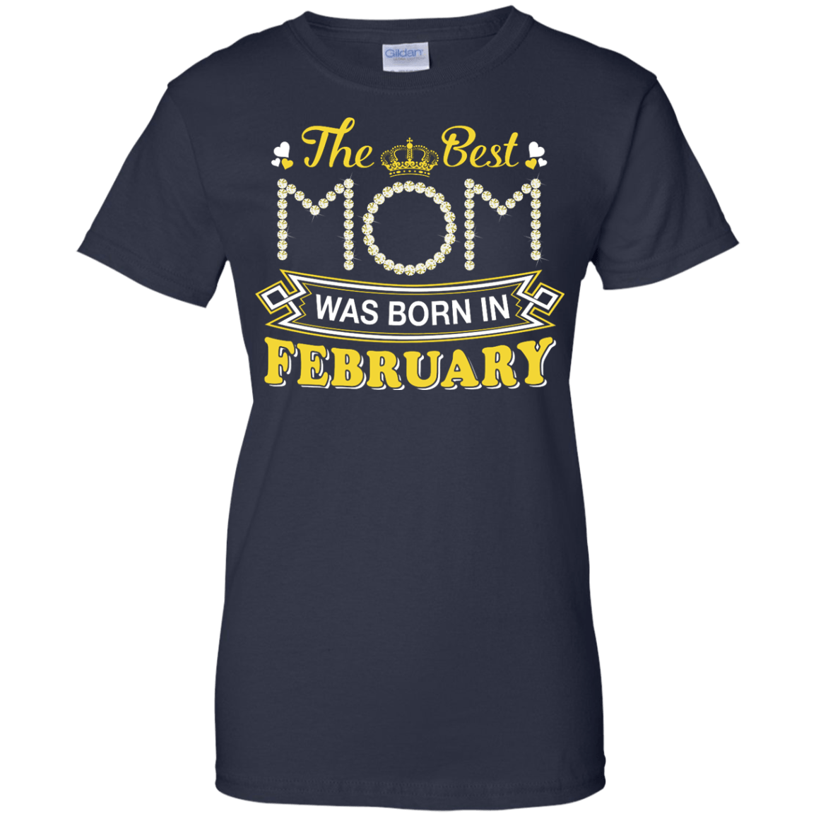 The Best Mom Was Born In February-T-Shirt & Hoodie-Women's T-Shirt-Navy