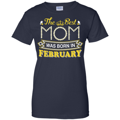 The Best Mom Was Born In February-T-Shirt & Hoodie-Women's T-Shirt-Navy