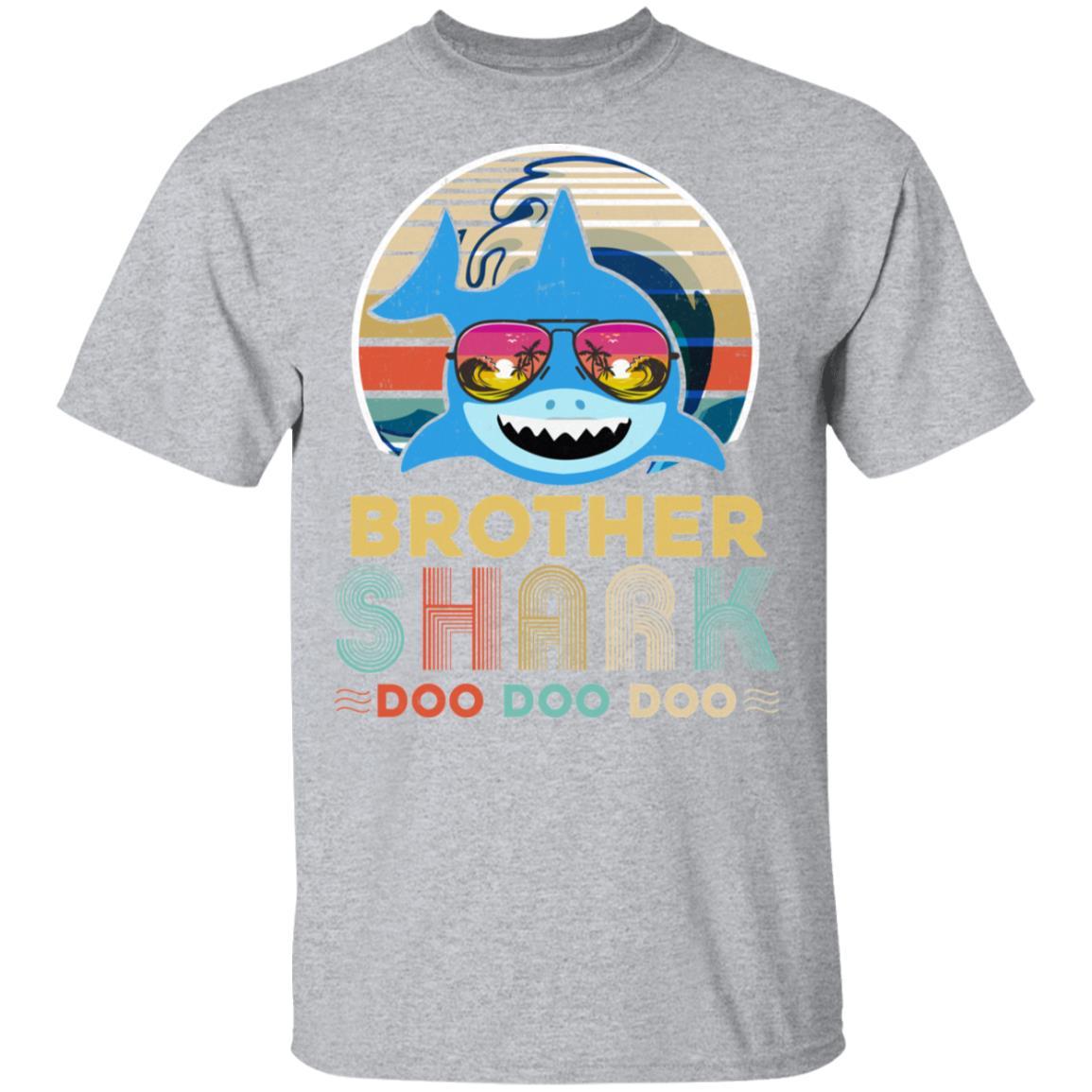 Retro Vintage Brother Shark Doo Doo Doo-T-Shirt & Hoodie-Classic T-Shirt-Sport Grey