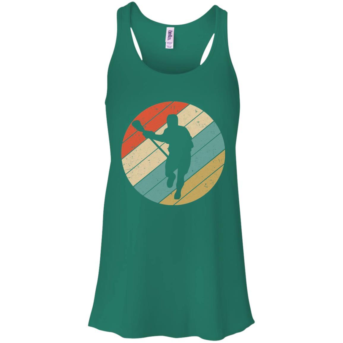 Retro Vintage Lacrosse Gifts-T-Shirt & Tank Top-Women's Flowy Racerback Tank-Kelly Green
