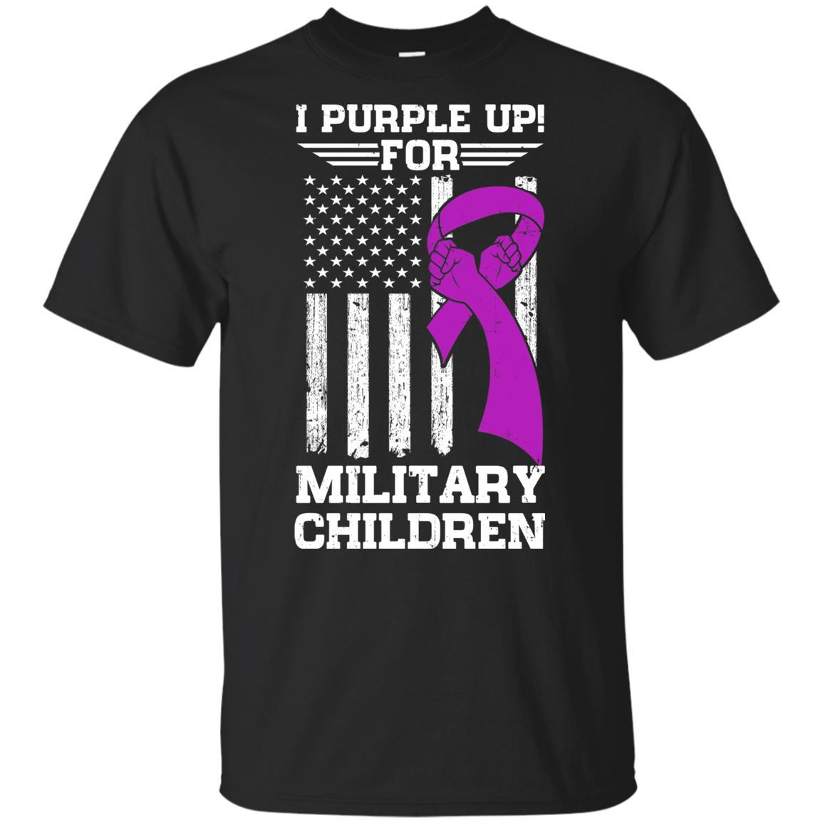 I Purple Up For Military Children Kid Child Gifts Youth-Youth Shirt-Youth T-Shirt-Black