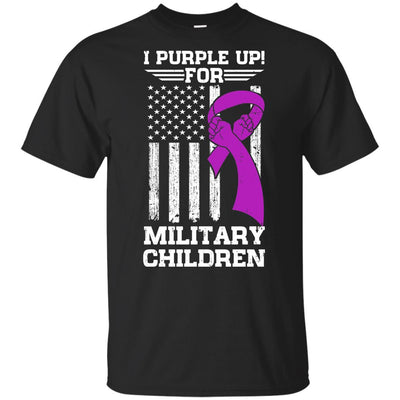 I Purple Up For Military Children Kid Child Gifts Youth-Youth Shirt-Youth T-Shirt-Black