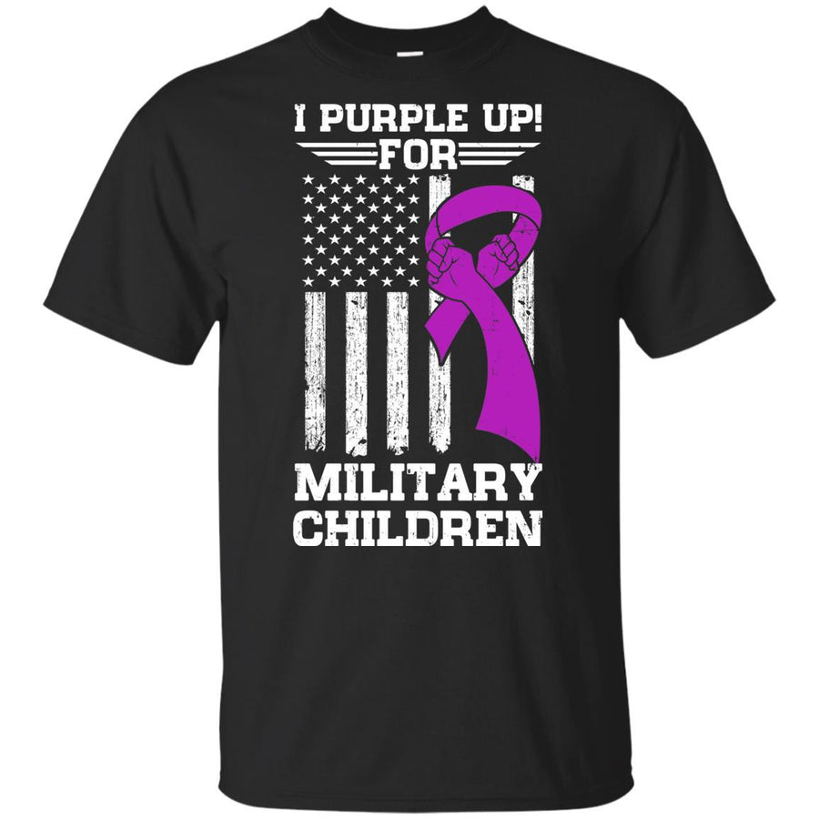 I Purple Up For Military Children Kid Child Gifts Youth-Youth Shirt-Youth T-Shirt-Black