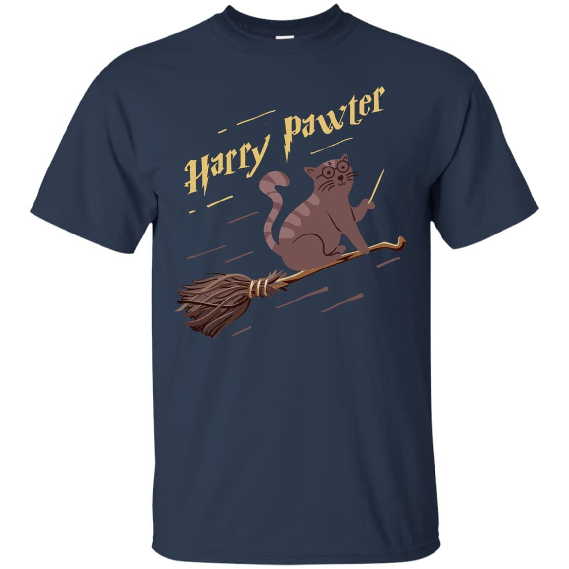 Harry Pawter Cat Lover-T-Shirt & Hoodie-Classic T-Shirt-Navy