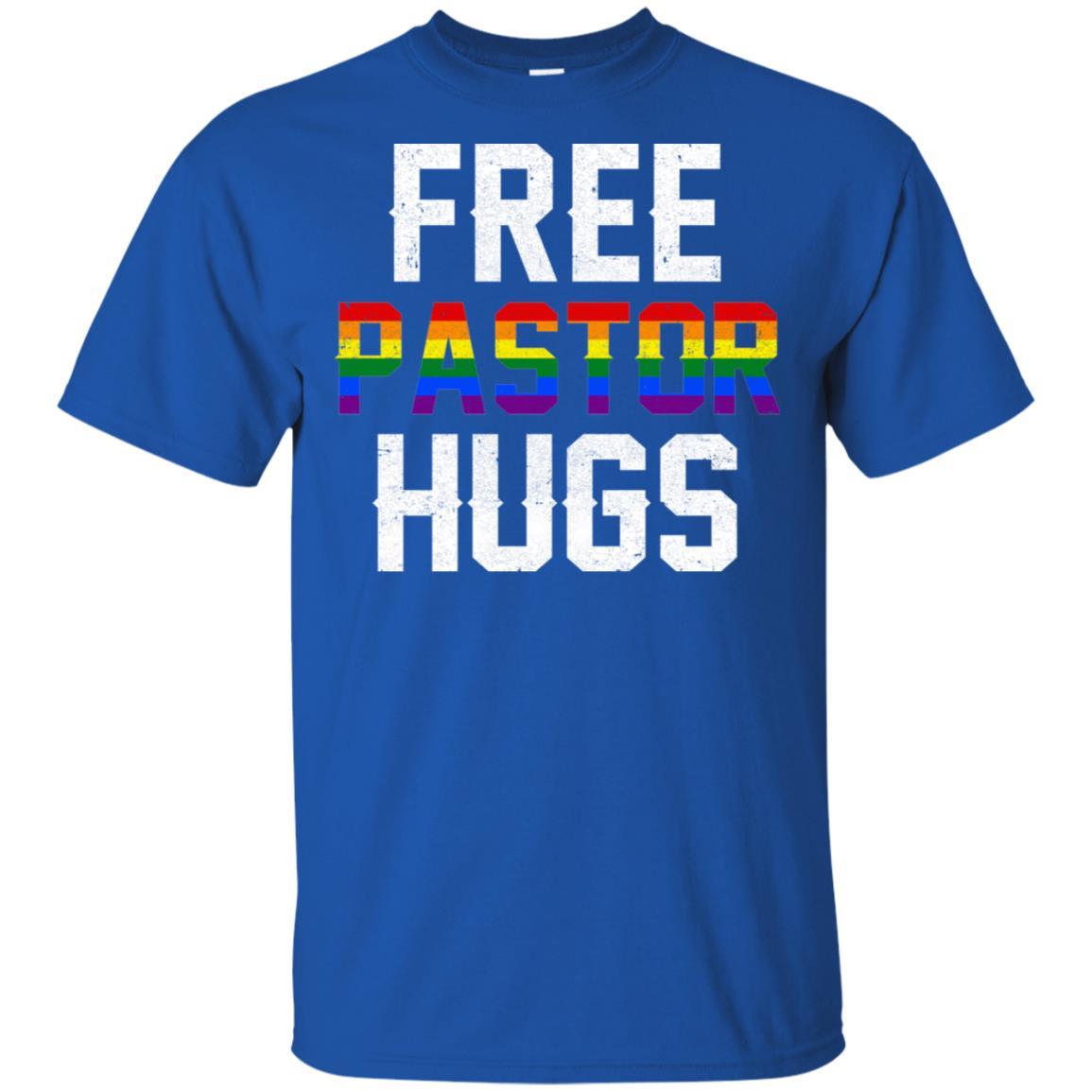 Free Pastor Hugs Support Gay LGBT Pride Rainbow-T-Shirt & Hoodie-Classic T-Shirt-Royal
