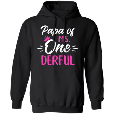 Papa Of Ms Onederful 1st Birthday Party Costumes Gifts-T-Shirt & Hoodie-Pullover Hoodie-Black