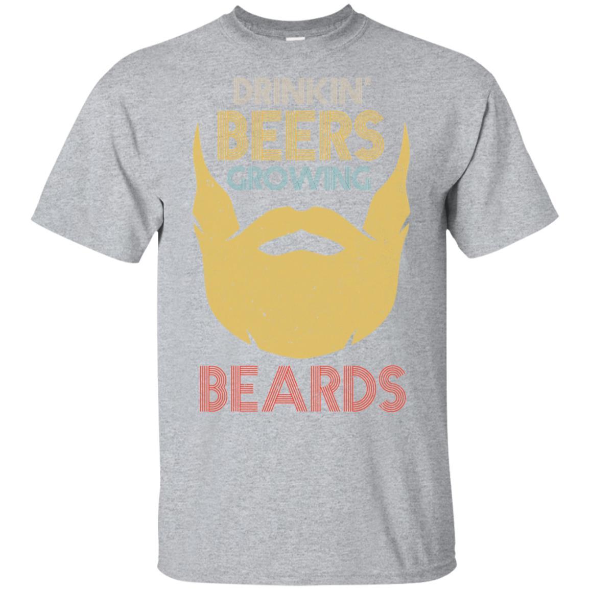 Vintage Funny Drinking Beers Growing Beards-T-Shirt & Hoodie-Classic T-Shirt-Sport Grey