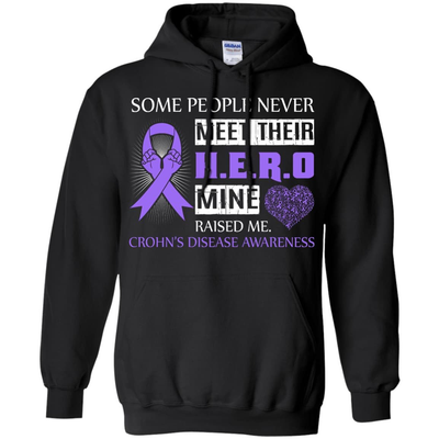 Crohn's Disease Awareness Some People Never Meet Hero-T-Shirt & Hoodie-Pullover Hoodie-Black