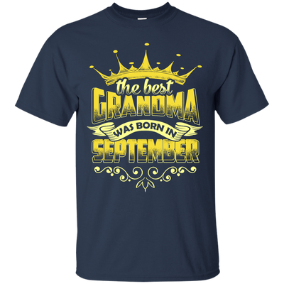 The Best Grandma Was Born In September-T-Shirt & Hoodie-Classic T-Shirt-Navy