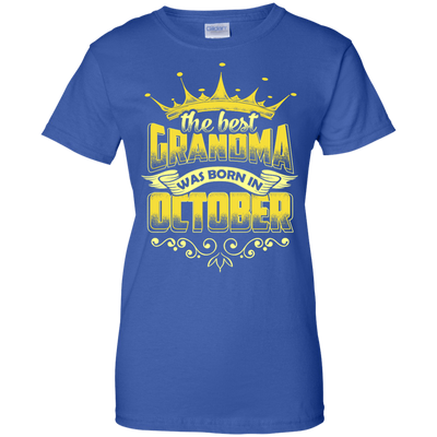 The Best Grandma Was Born In October-T-Shirt & Hoodie-Women's T-Shirt-Royal