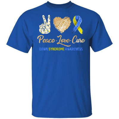 Peace Love Cure Down Syndrome Awareness-T-Shirt & Hoodie-Classic T-Shirt-Royal