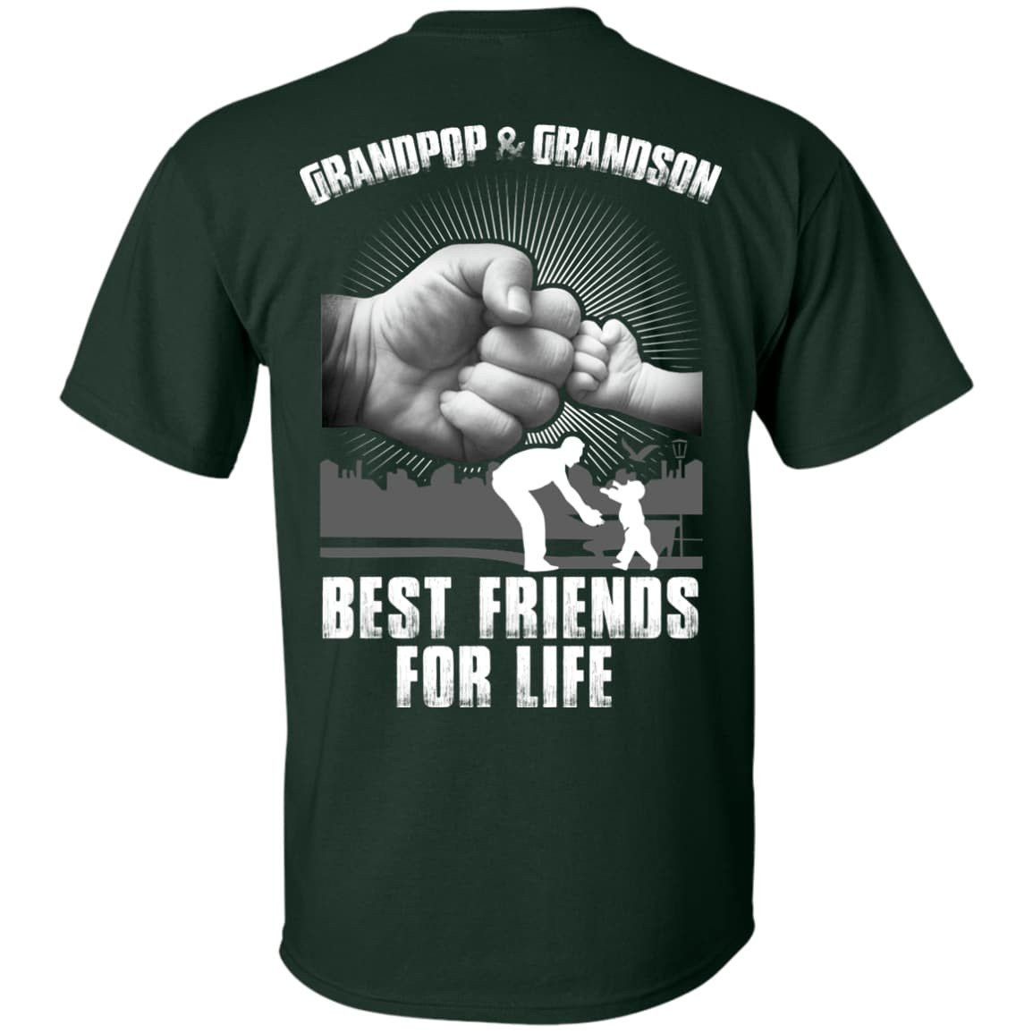 Grandpop And Grandson Best Friends For Life-T-Shirt & Hoodie-Classic T-Shirt-Forest Green