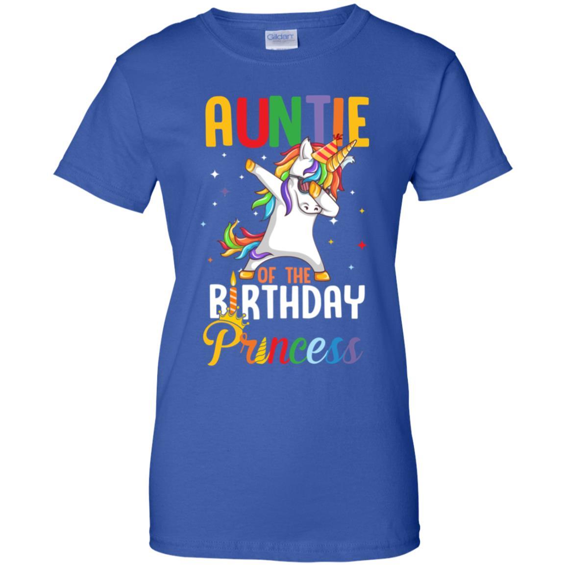 Auntie Of The Birthday Girl Dabbing Unicorn Party-T-Shirt & Hoodie-Women's T-Shirt-Royal