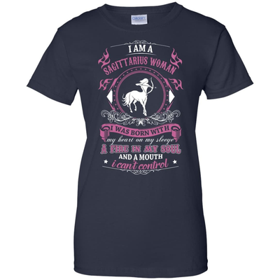 I Am A Sagittarius Woman I Was Born With-T-Shirt & Hoodie-Women's T-Shirt-Navy