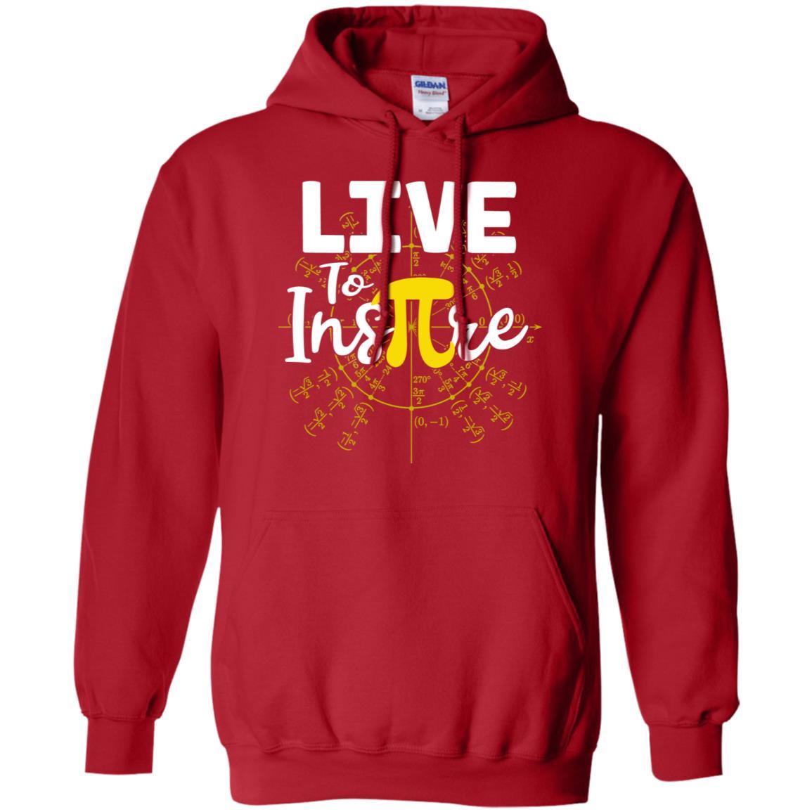 Live To Inspire Pi Day Gift For Student Teacher-T-Shirt & Hoodie-Pullover Hoodie-Red