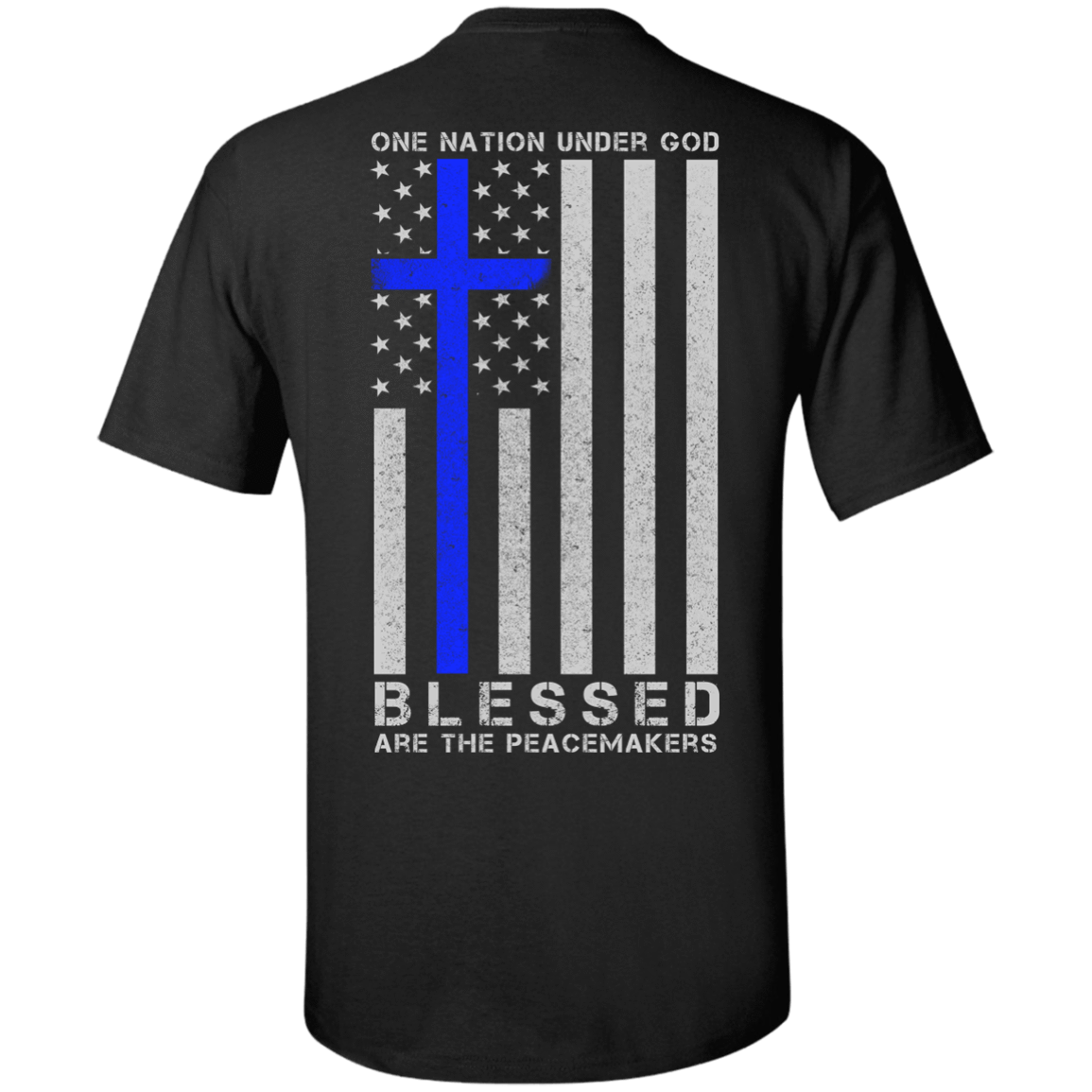 One Nation Under God Thin Blue Line-T-Shirt & Hoodie-Classic T-Shirt-Black