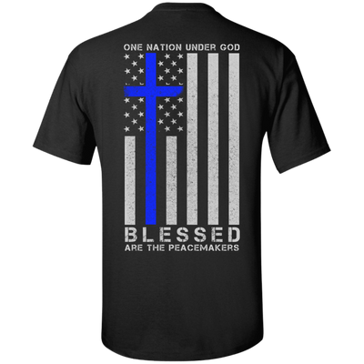 One Nation Under God Thin Blue Line-T-Shirt & Hoodie-Classic T-Shirt-Black