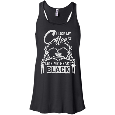 I Like My Coffee Like My Heart Black-T-Shirt & Hoodie-Women's Flowy Racerback Tank-Black