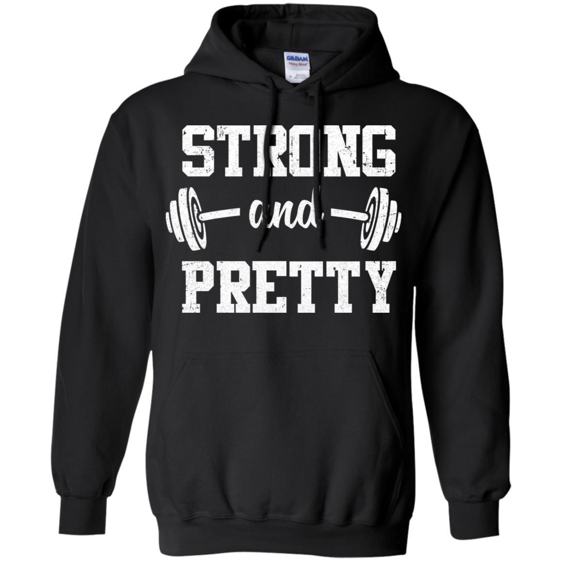 Strong And Pretty Funny Strongman Workout Gym Gift-T-Shirt & Tank Top-Pullover Hoodie-Black