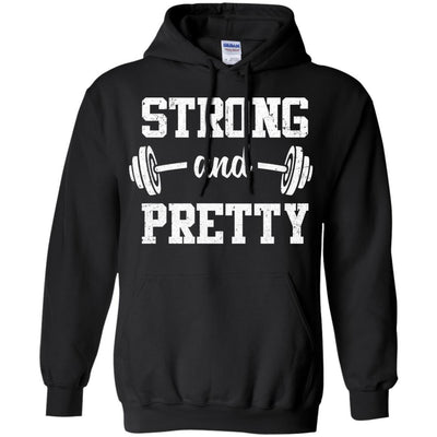 Strong And Pretty Funny Strongman Workout Gym Gift-T-Shirt & Tank Top-Pullover Hoodie-Black