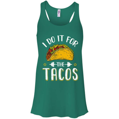 I Do It For The Tacos Funny Exercise Workout-T-Shirt & Tank Top-Women's Flowy Racerback Tank-Kelly Green
