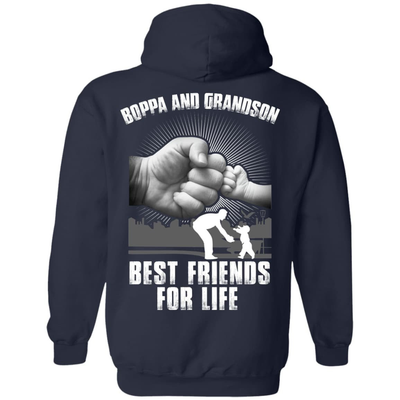 Boppa And Grandson Best Friends For Life-T-Shirt & Hoodie-Pullover Hoodie-Navy