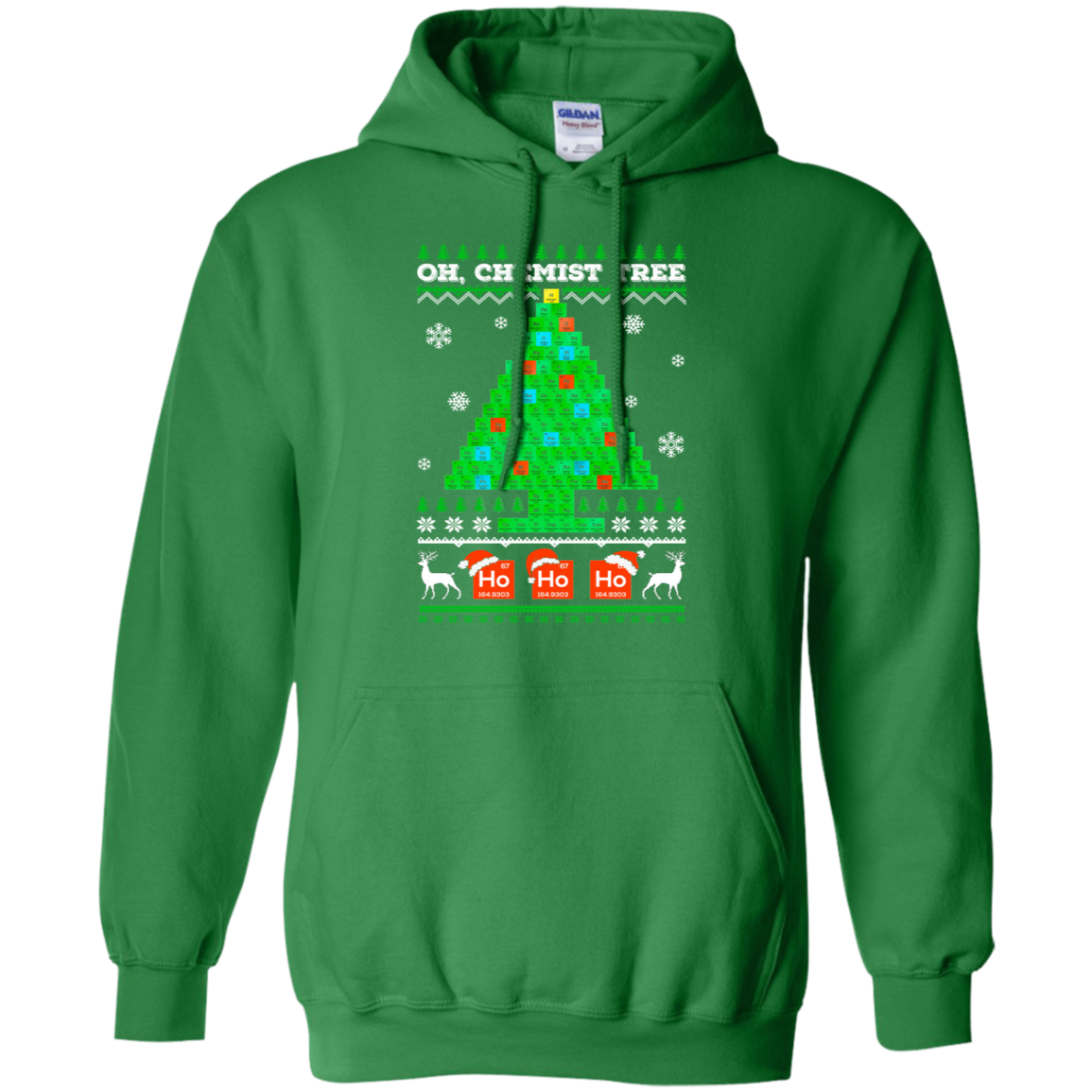 Oh Chemistry Tree Science Christmas Ugly Sweater-T-Shirt & Sweatshirt-Pullover Hoodie-Irish Green