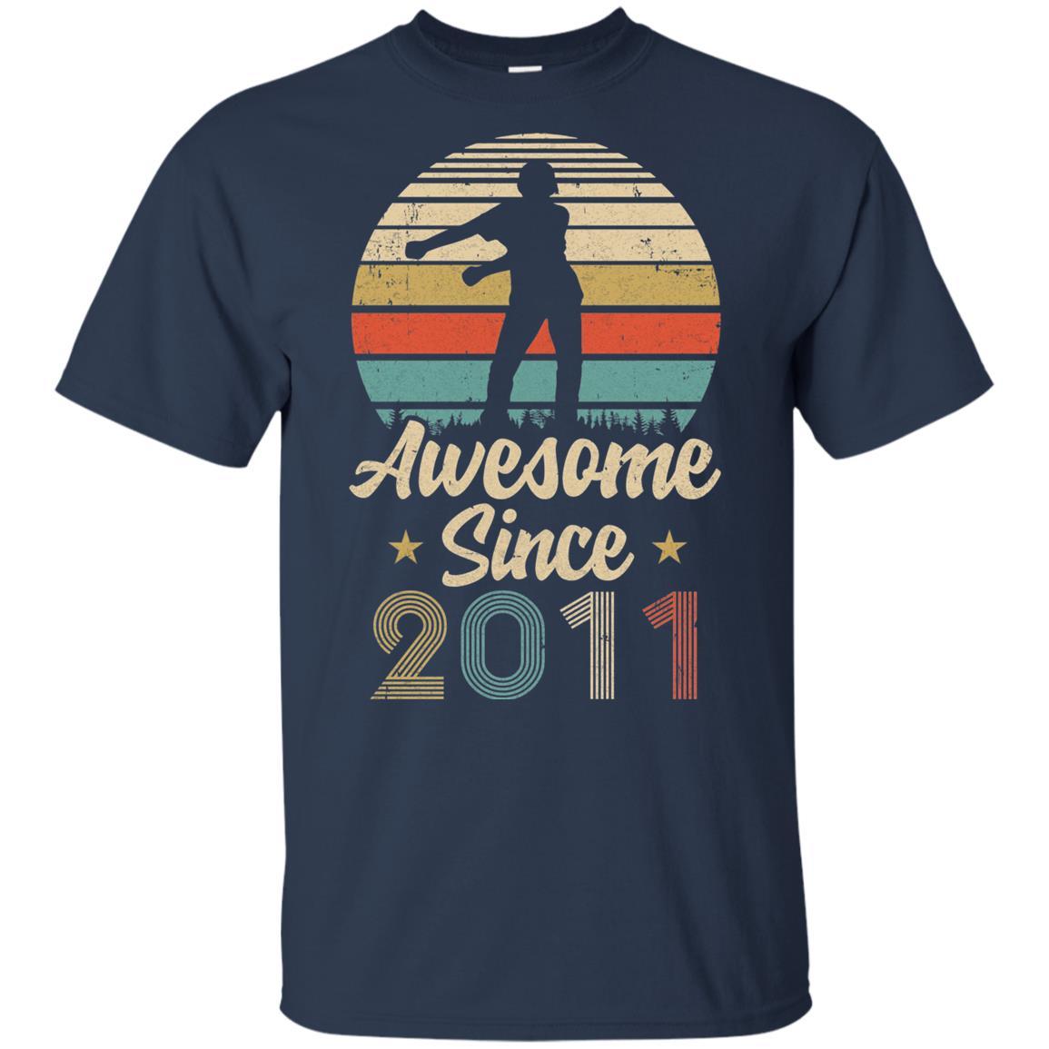 Vintage Flossing Awesome Since 2011 10th Birthday Gift Youth-Youth Shirt-Youth T-Shirt-Navy
