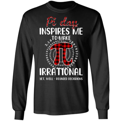 Pi Day Inspires Me To Make Irrational Red Plaid-T-Shirt & Hoodie-Long Sleeve T-Shirt-Black