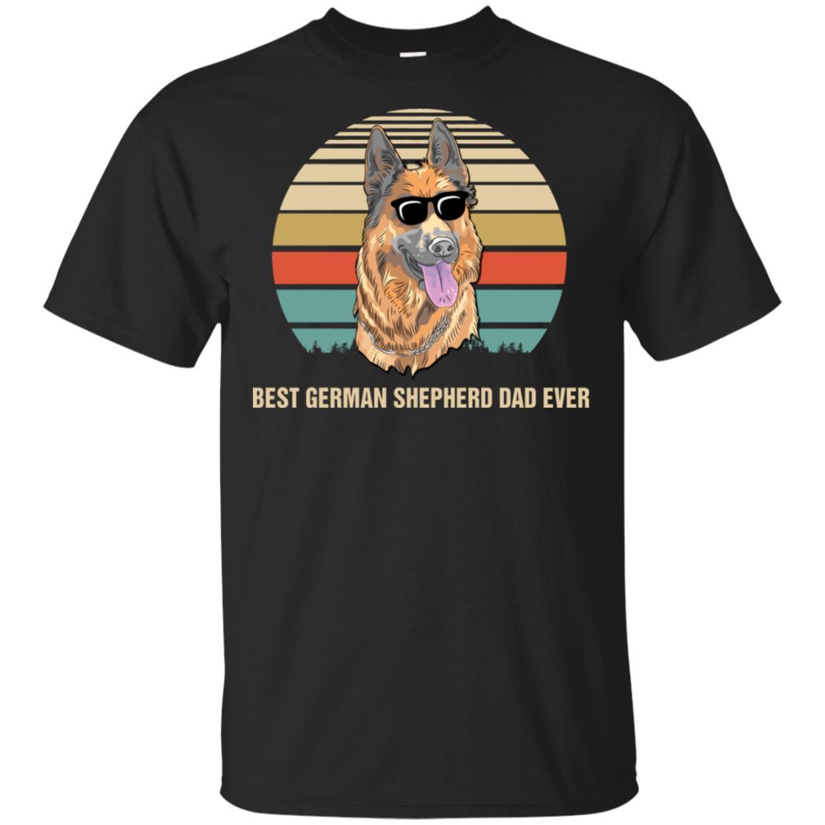Vintage German Shepherd Dad Gifts Best German Shepherd Dad Ever-T-Shirt & Hoodie-Classic T-Shirt-Black