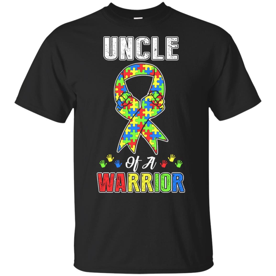 Uncle Of A Warrior Support Autism Awareness Gift-T-Shirt & Hoodie-Classic T-Shirt-Black
