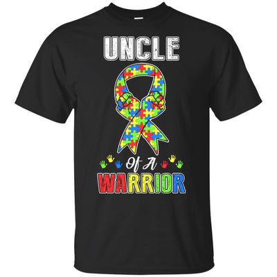 Uncle Of A Warrior Support Autism Awareness Gift-T-Shirt & Hoodie-Classic T-Shirt-Black