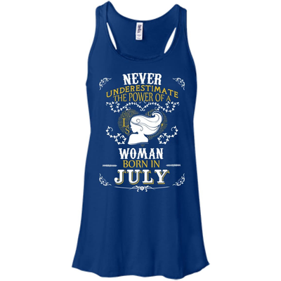 A Woman Born In JULY-T-Shirt & Hoodie-Women's Flowy Racerback Tank-True Royal