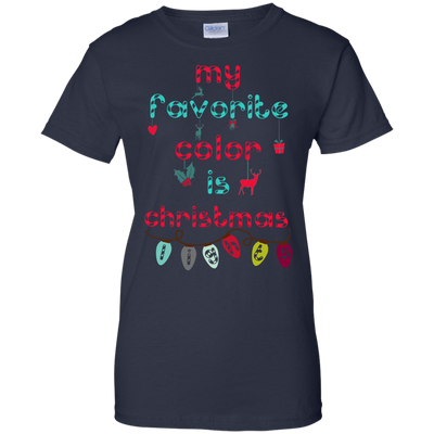 My Favorite Color Is Christmas Light-T-Shirt & Hoodie-Women's T-Shirt-Navy