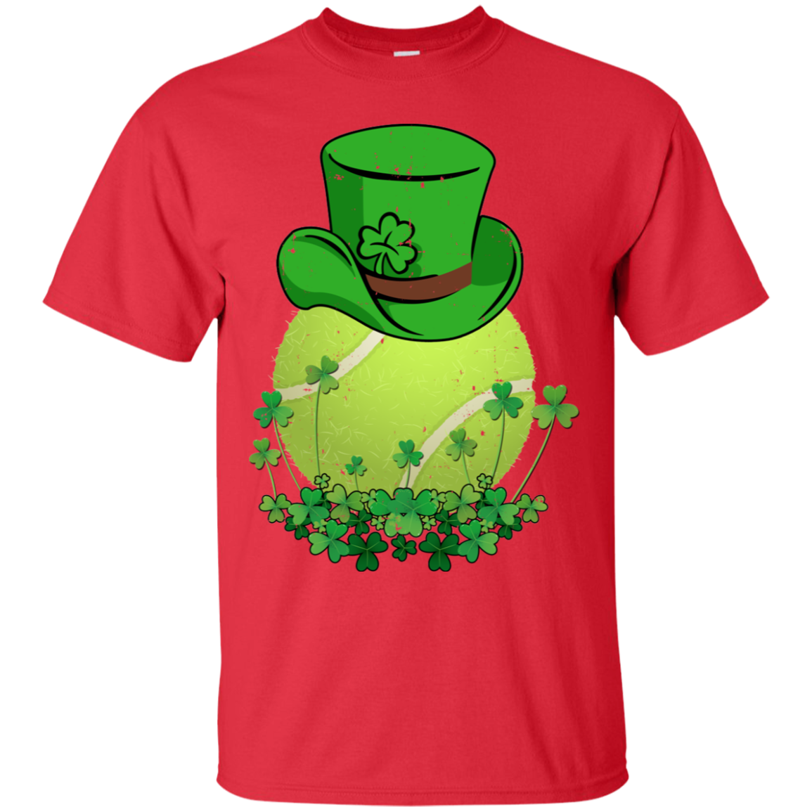 Shamrock Tennis Leprechaun St Patricks Day-T-Shirt & Hoodie-Classic T-Shirt-Red
