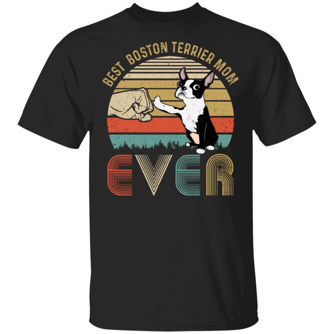 Vintage Best Boston Mom Ever Bump Fit Funny Mom Gifts-T-Shirt & Hoodie-Classic T-Shirt-Black