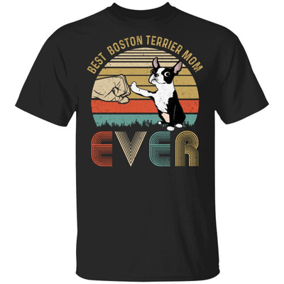 Vintage Best Boston Mom Ever Bump Fit Funny Mom Gifts-T-Shirt & Hoodie-Classic T-Shirt-Black