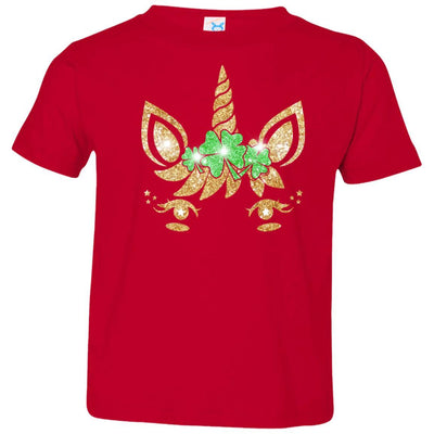 Unicorn Face Saint Patrick's Day For Girls Youth-Youth Shirt-Toddler T-Shirt-Red