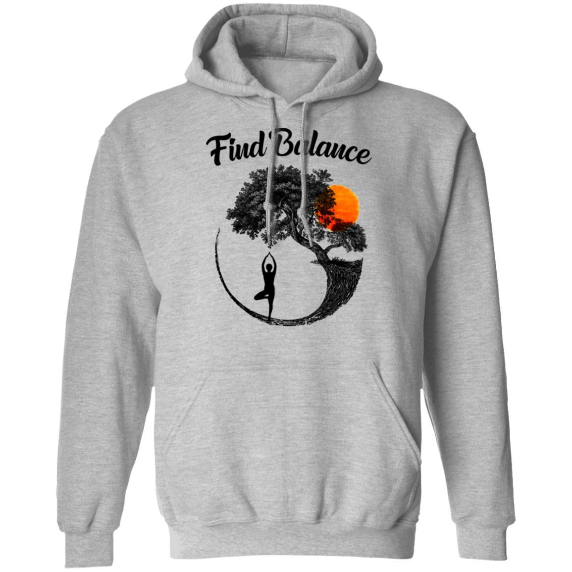 Find Balance Yin Yang Tree Yoga Lover Gift-T-Shirt & Tank Top-Pullover Hoodie-Sport Grey