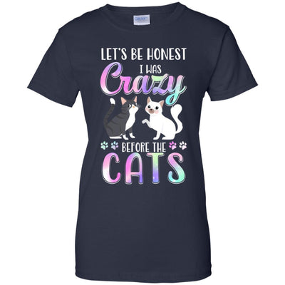 Let's Be Honest I Was Crazy Before The Cats-T-Shirt & Tank Top-Women's T-Shirt-Navy