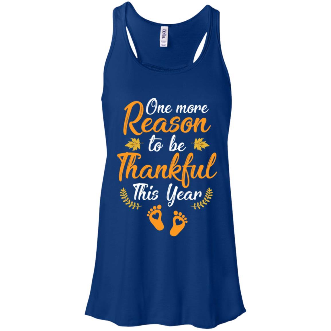 Thanksgiving Pregnancy Announcement Thankful This Year-T-Shirt & Tank Top-Women's Flowy Racerback Tank-True Royal
