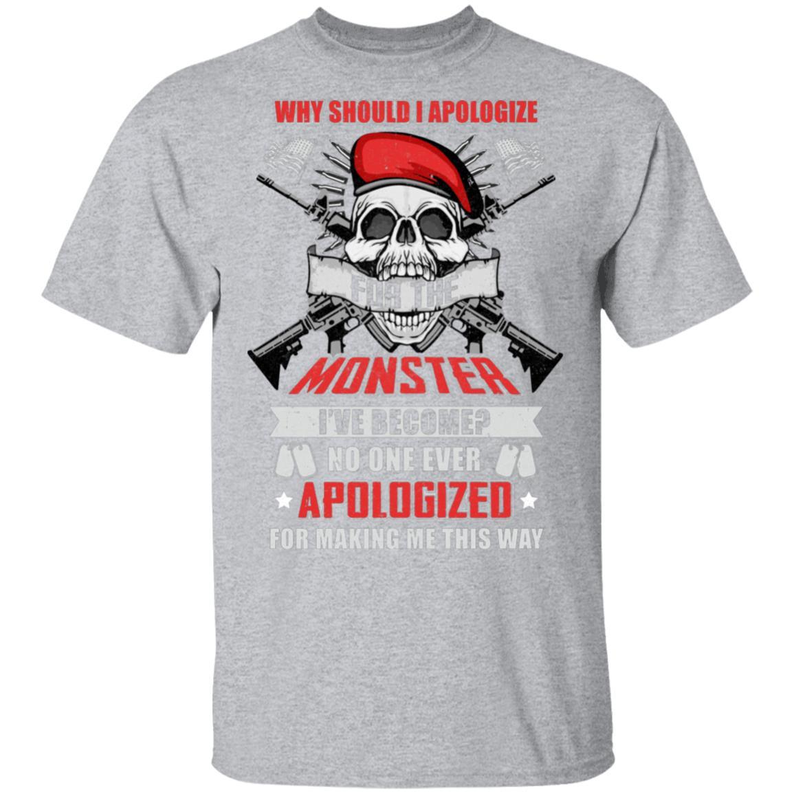 Veteran Why Should I Apologize For The Monster-T-Shirt & Hoodie-Classic T-Shirt-Sport Grey